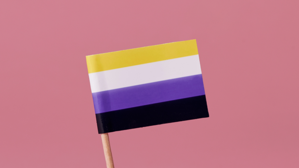 Non-binary flag on pink background