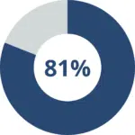 Donut chart showing 81%