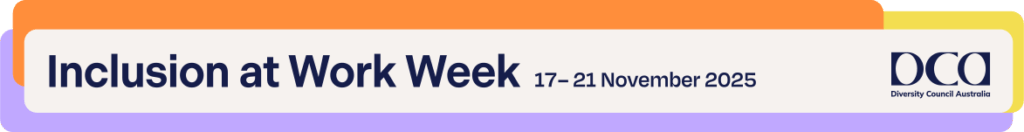 DCA's Inclusion at Work Week 2025 logo, including DCA's logo on the right.