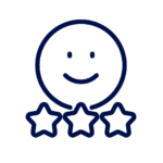 Smiling face and stars.