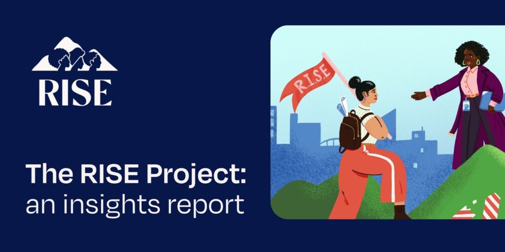 Banner for the RISE Project: an insights report.